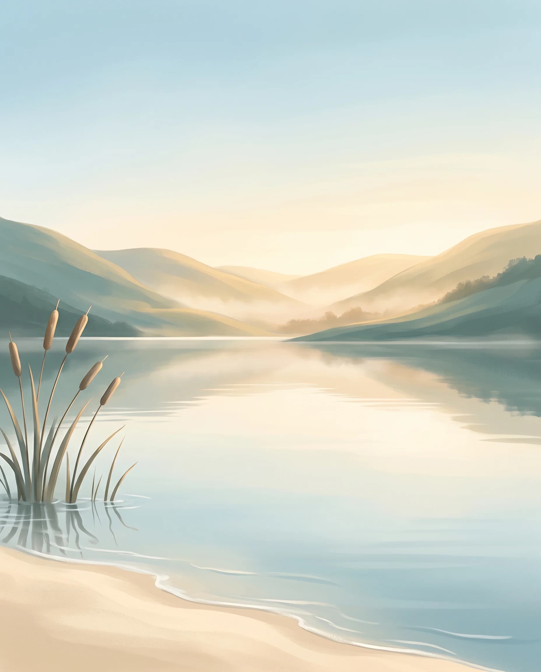 CalmerNow mood artwork with a quiet glowing form